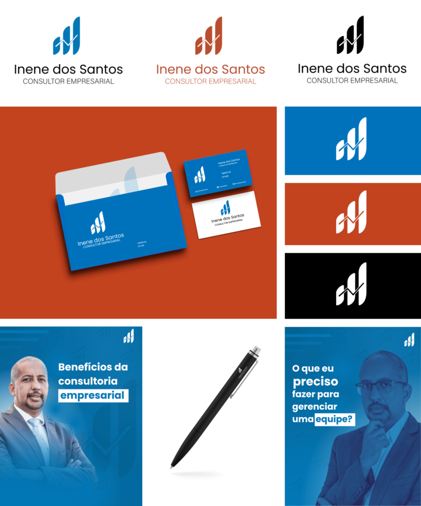 Home 5 Identidade visual Inene dos Santos — logo, cartão de visita e manual da marca