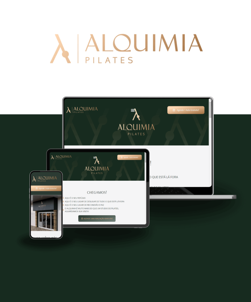 Home 7 Site institucional Alquimia Pilates — criado pela Review Comunicação