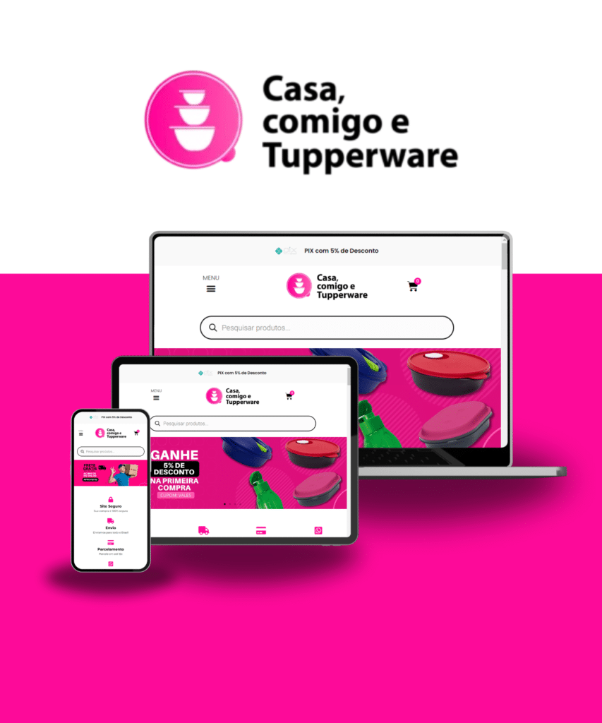Criação de Sites 4 Loja virtual Casa Comigo e Tupperware — criado pela Review Comunicação