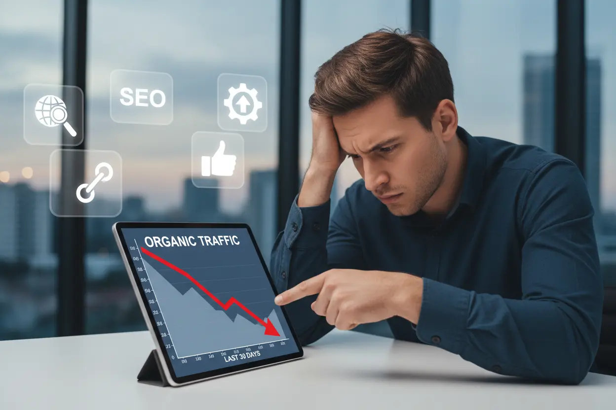 pessoa frustrada trafego organico Agência de Marketing Digital Review Comunicação https://reviewcomunicacao.com.br/wp-content/uploads/2024/12/Img-Review-Redes-sociais-1000x1000px.png