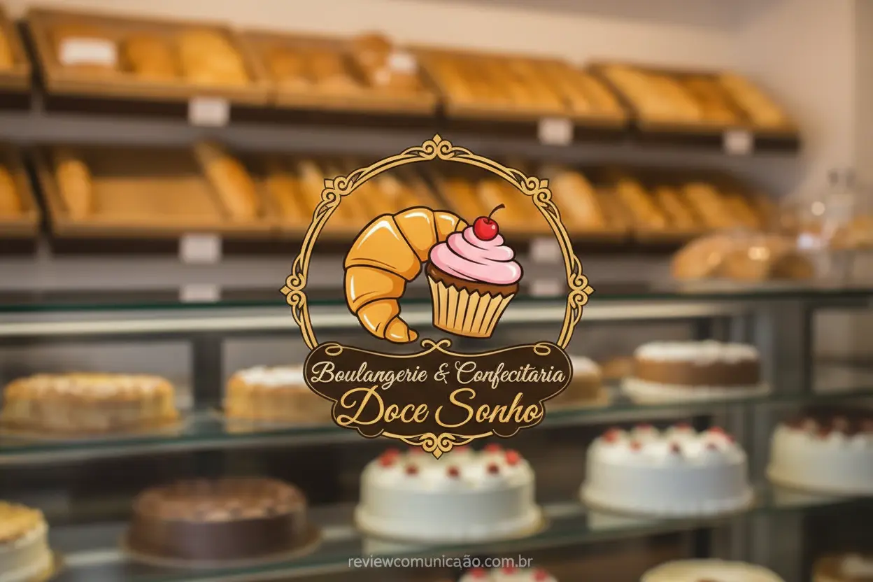 Logotipo padaria e confeitaria criativo