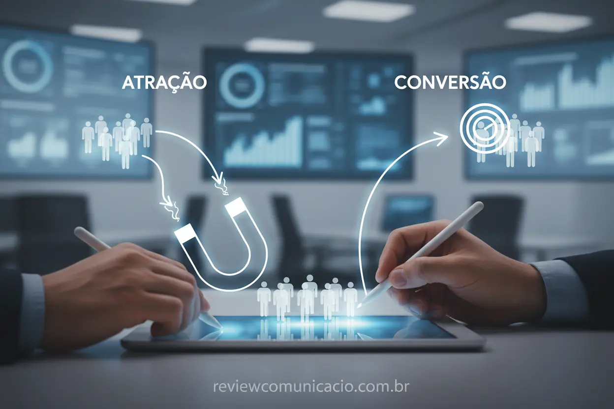 Marketing de atração e marketing de conversão em ação.